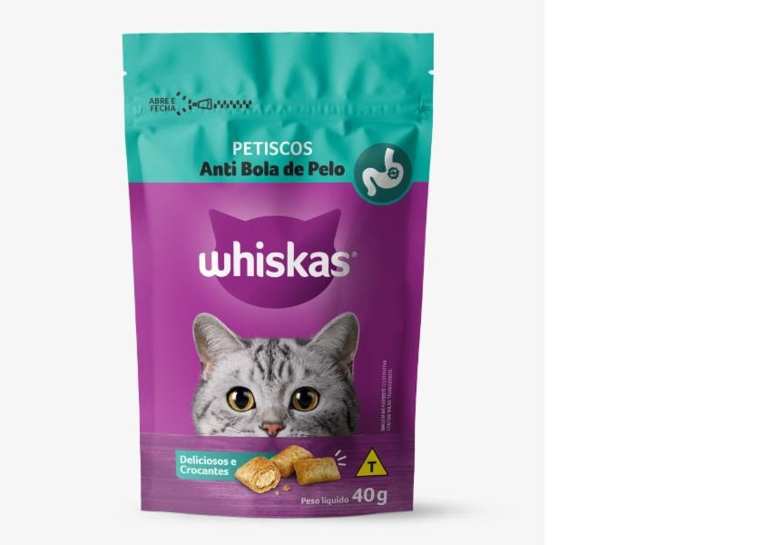 PETISCOS WHISKAS ANTI BOLA DE PELO 40 G