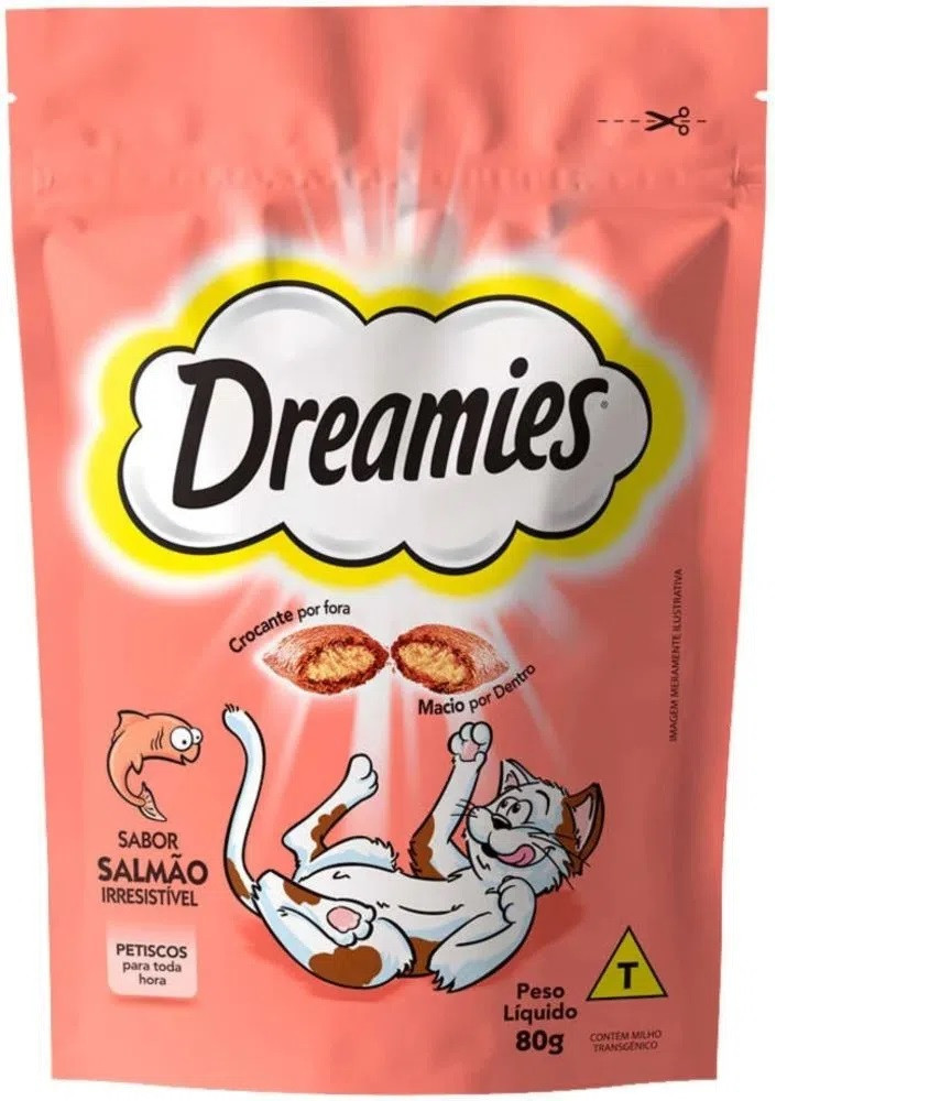 PETISCOS DREAMIES SABOR SALMÃO 80 G