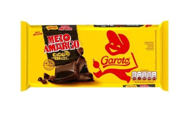 TABLETE CHOCOLATE MEIO AMARGO GAROTO 80G