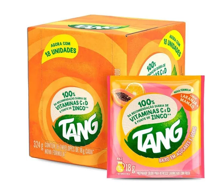 REFRESCO EM PÓ TANG LARANJA E MAMÃO 18G