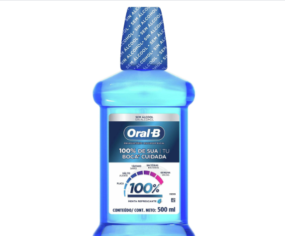 ENXAGUANTE BUCAL ORAL B 500ML 100% MENTA