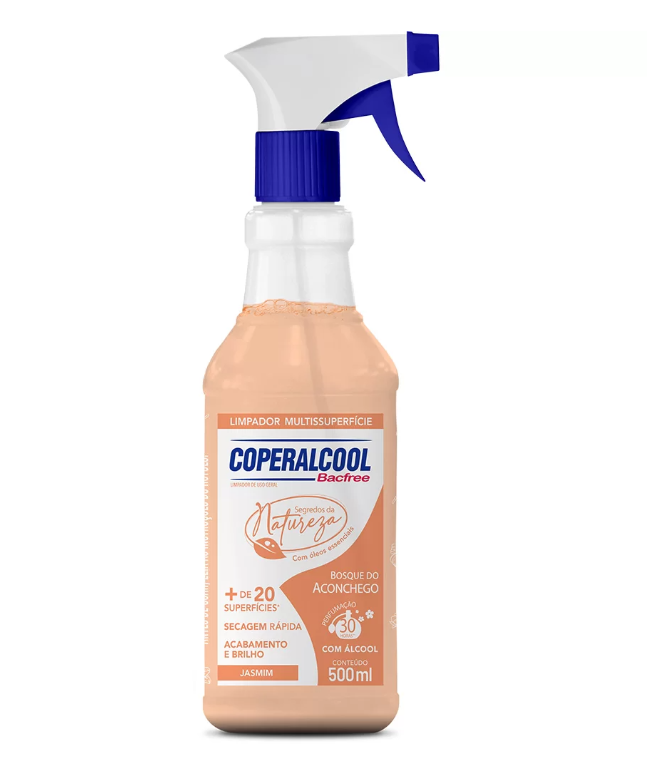 ALCOOL MULTISSUPERFICIE BACFREE 500ML BORQUE ACONCH CX 12.0