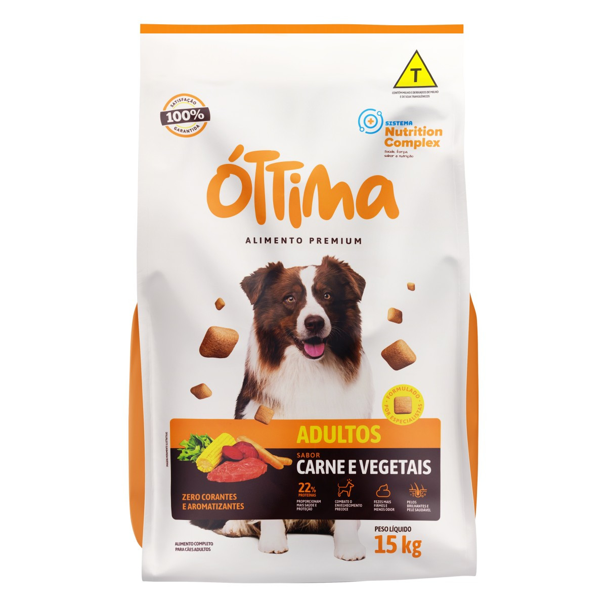 RAÇÃO OTTIMA PARA CÃES ADULTOS CARNE E VEGETAIS 15 KG