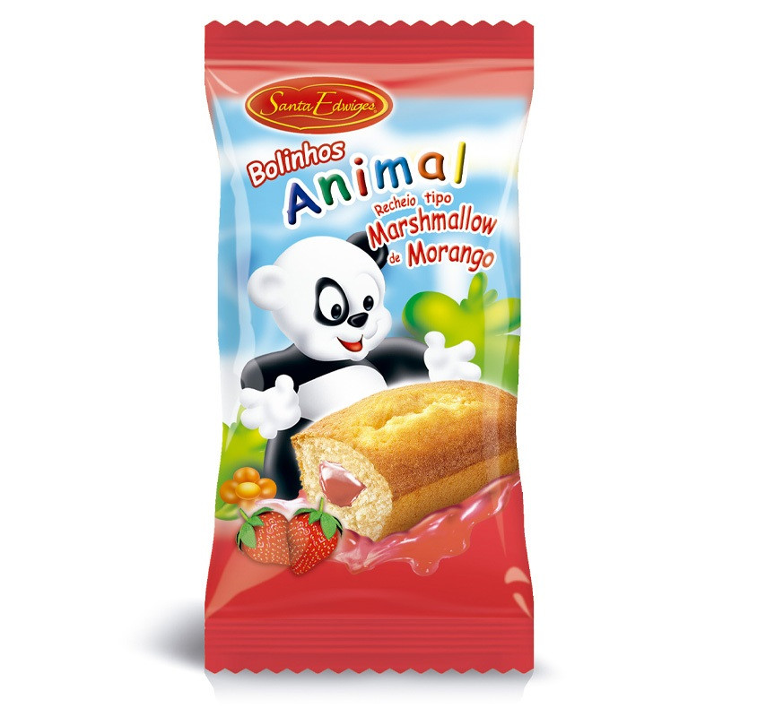 BOLINHOS SANTA EDWIGES ANIMAL MARSHMALLOW DE MORANGO 40 G