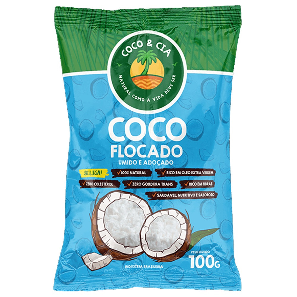 COCO EM FLOCOS COCO&CIA ÚMIDO E ADOÇADO 100 G