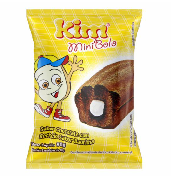 MINI BOLO KIM 80GR CHOCOLATE RECHEIO BAUNILHA