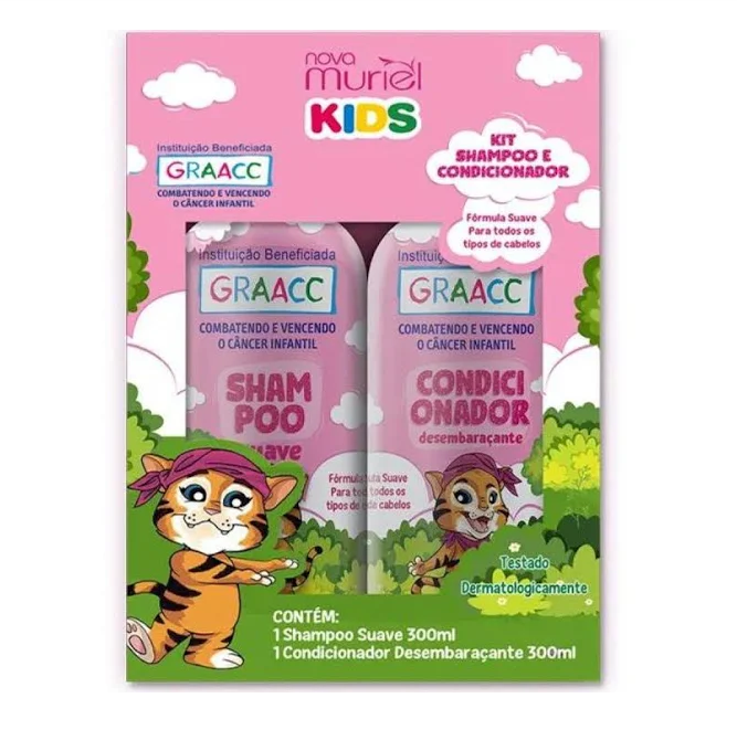 KIT SHAMPOO E CONDICIONADOR KIDS GRAACC ROSA MURIEL