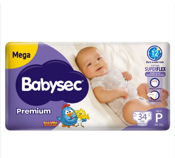 FRALDA BABYSEC PREMIUM MEGA P 34 UNIDADES