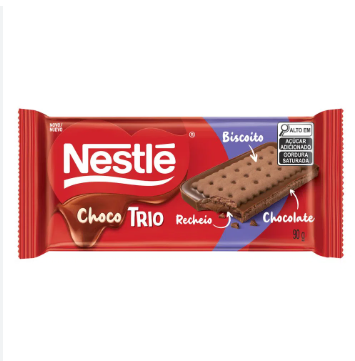 CHOCOLATE NESTLE BARRA BISCOITO TRIPLO CHOCOLATE 90G