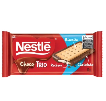 CHOCOLATE NESTLE 90G BARRA BISCOITO AO LEITE