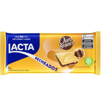 CHOCOLATE LACTA OURO BRANCO RECHEADO 98G