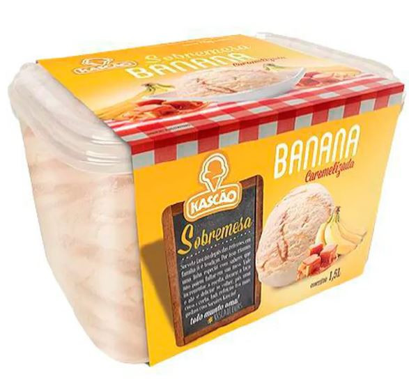 SORVETE KASCAO SOBREMESA BANANA CARAMELIZADA 1,5L