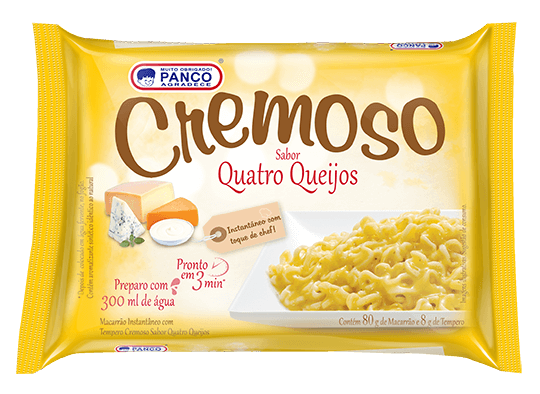 MACARRÃO INSTANTANEO PANCO CREMOSO 85G 4 QUEIJOS