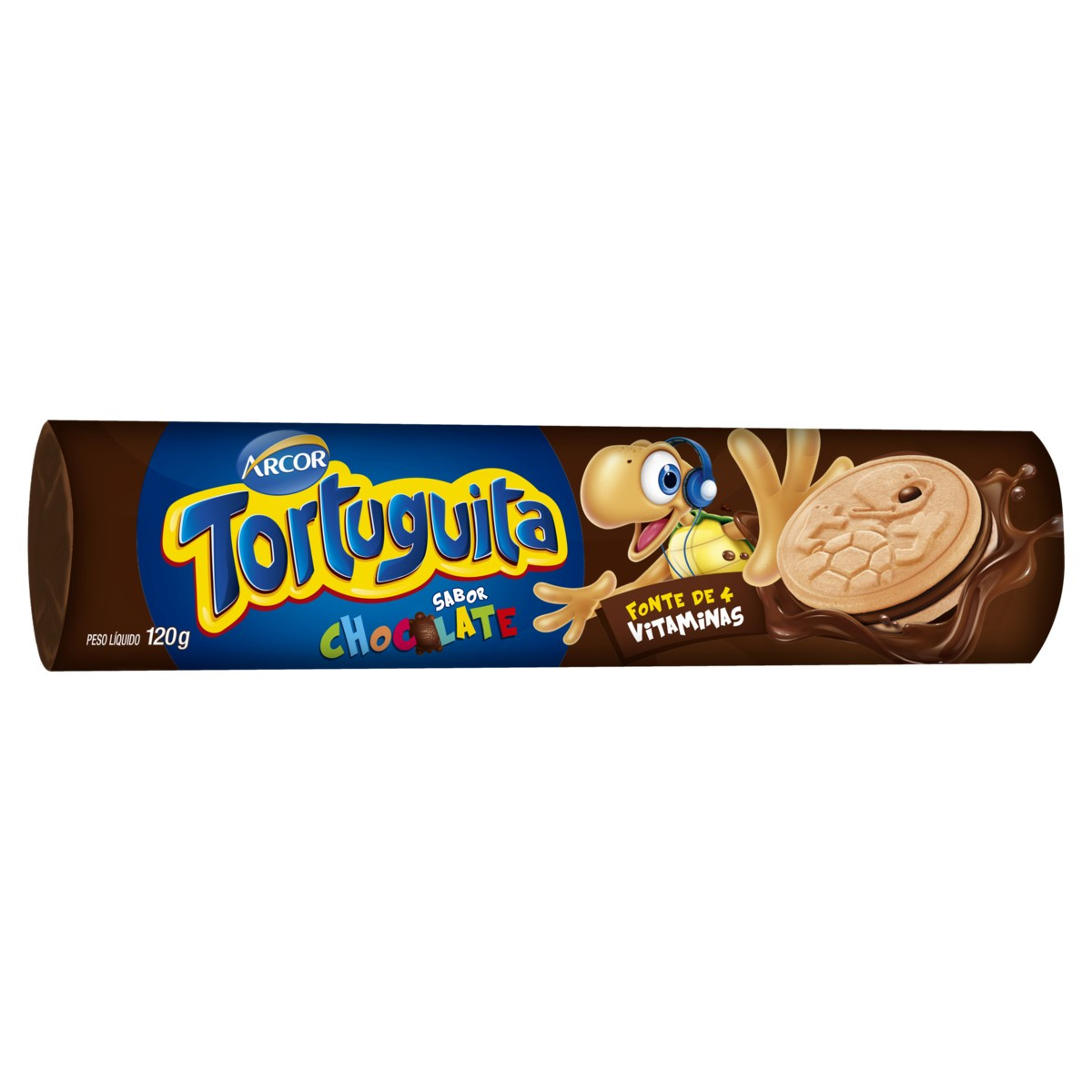 BISCOITO RECHEADO CHOCOLATE TORTUGUITA 120G