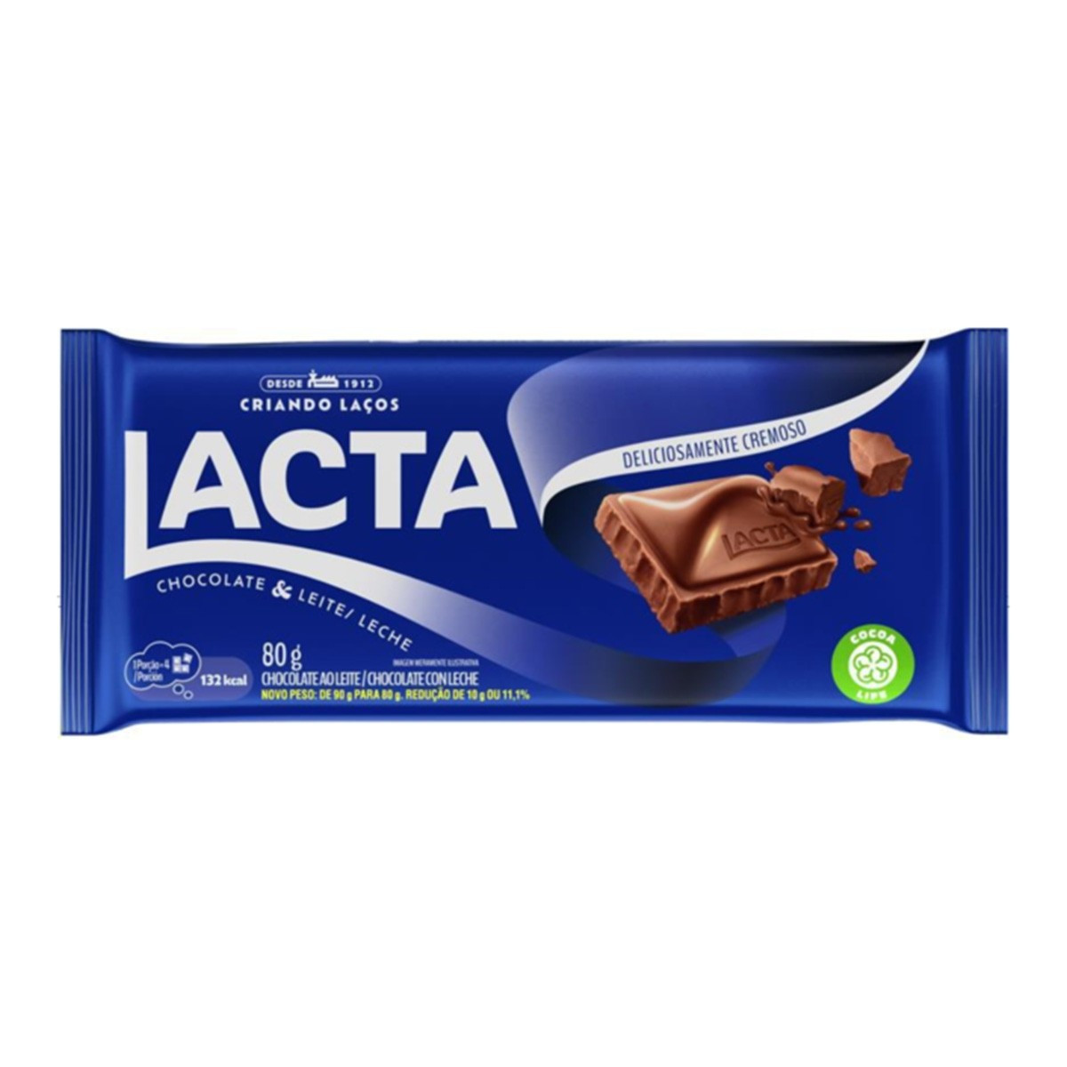 CHOCOLATE LACTA AO LEITE 80G