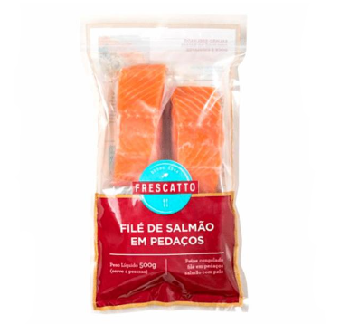 FILÉ DE SALMÃO EM PEDAÇOS - FRESCATTO 500GR