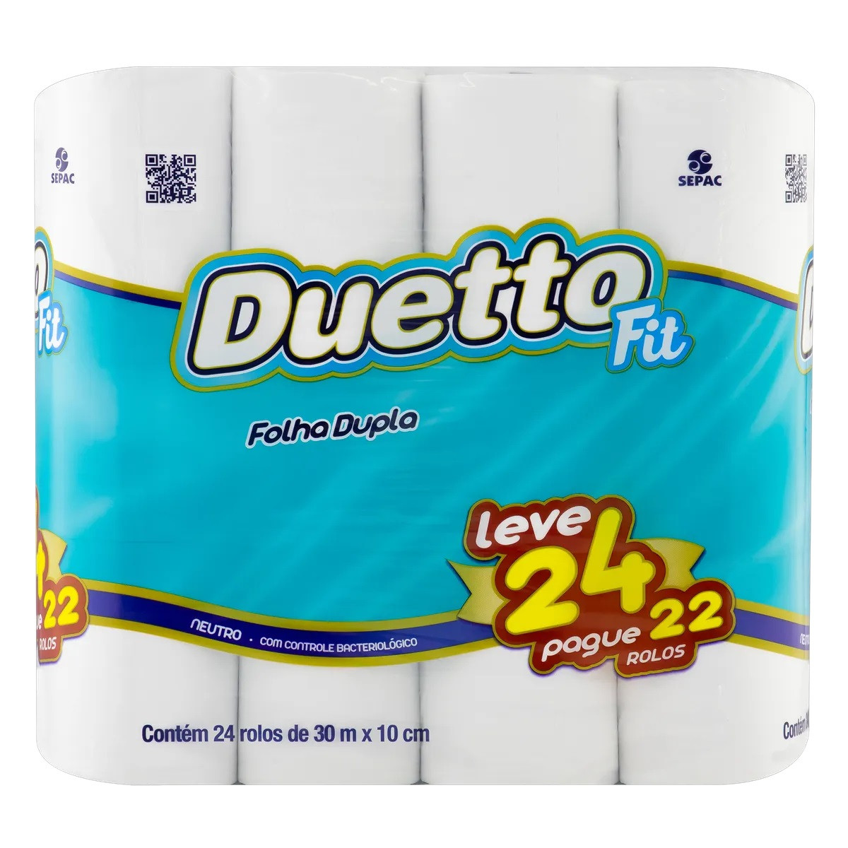 PAPEL HIGIÊNICO DUETTO FOLHA DUPLA LEVE 24 PAGUE 22