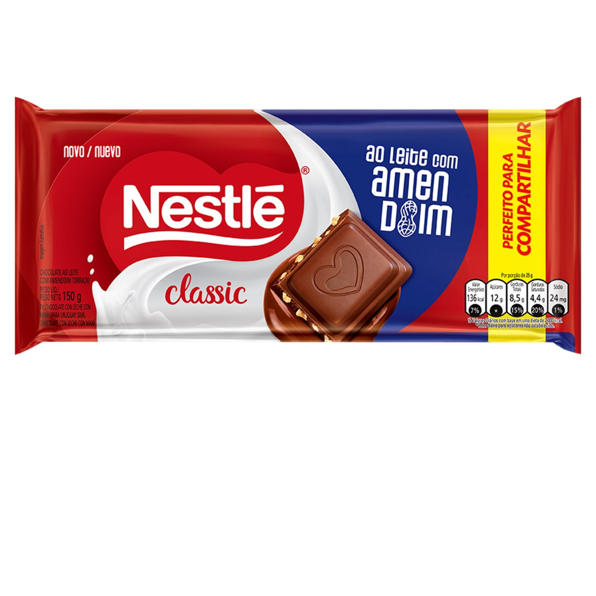 CHOCOLATE AO LEITE COM AMENDOIM CLASSIC - 150G