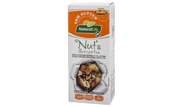 BARRA NUTS KODILAR SEMENTES /GLUTEN C/ 2 50G