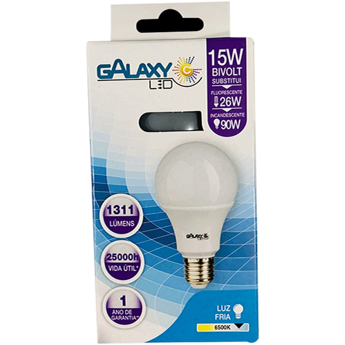 LÂMPADA GALAXY LED BULBO 15W 6500K BIVOLT