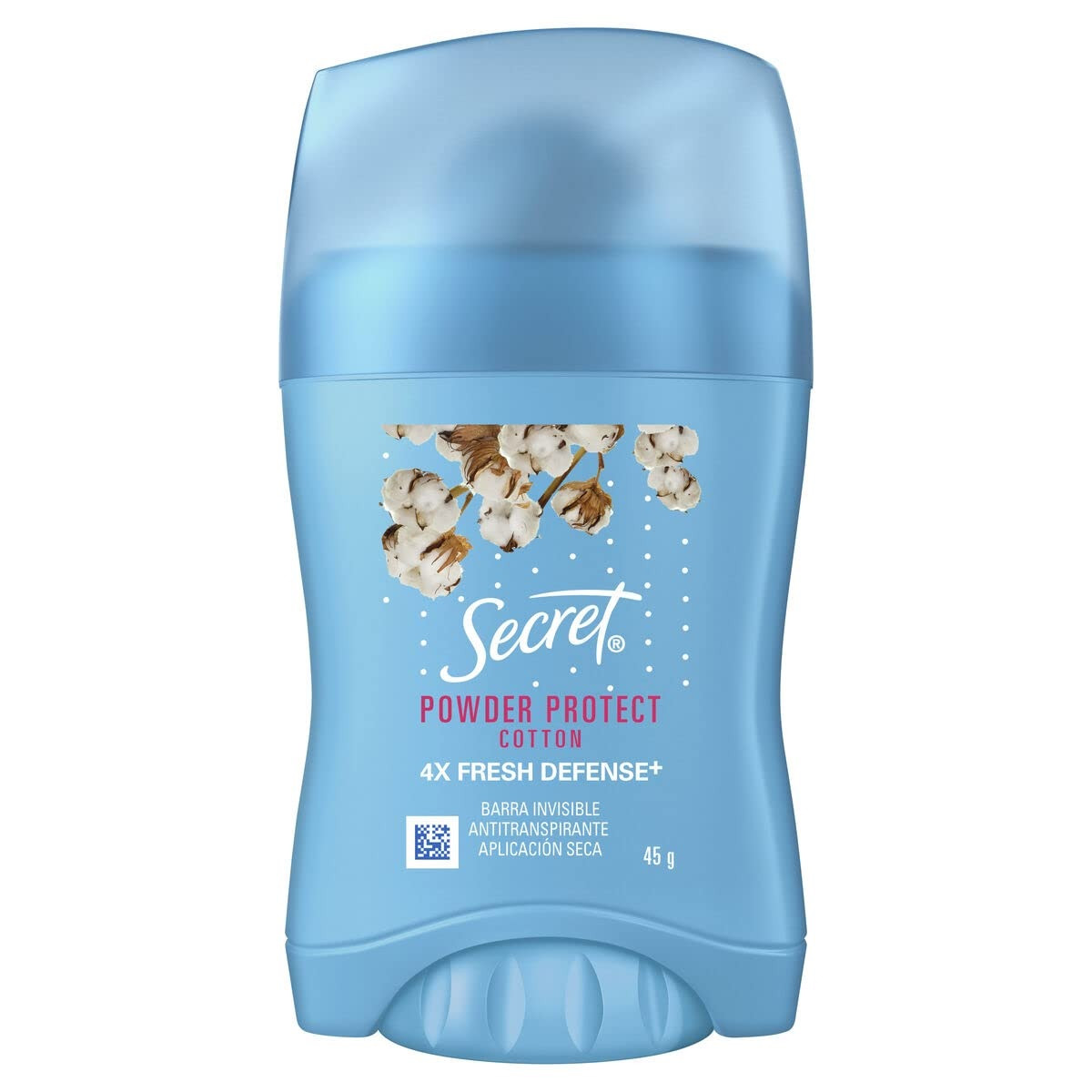DESODORANTE EM BARRA SECRET INVISIBLE POWDER PROTECT COTTON 45 G
