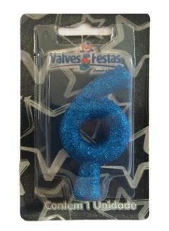 VELA FESTLAR SUPER GLITER AZUL N.6