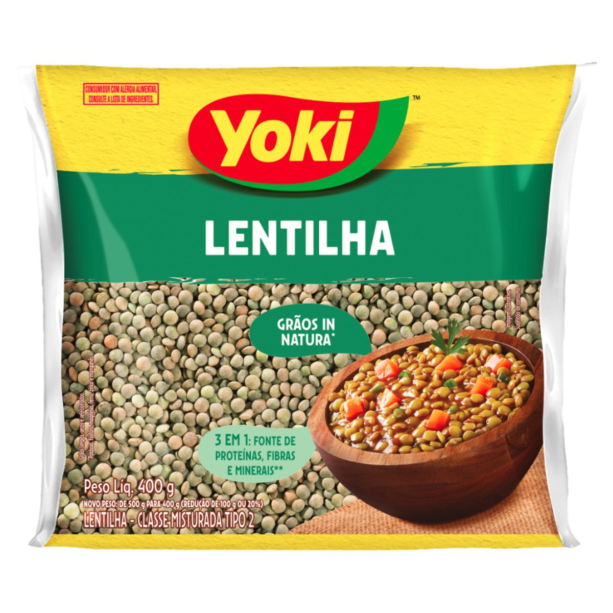 LENTILHA YOKI 400g TP2