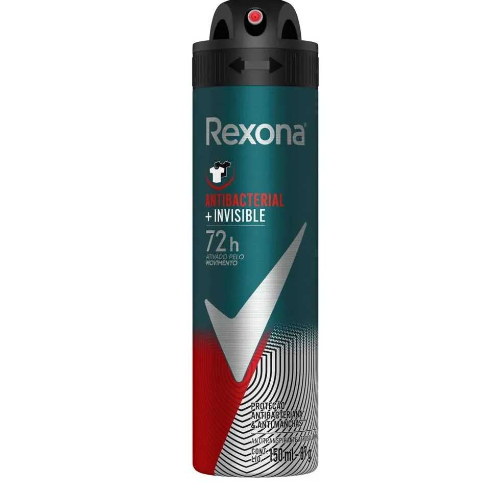 DESODORANTE REXONA MEN 72 H ANTIBACTERIAL + INVISIBLE 150 ML