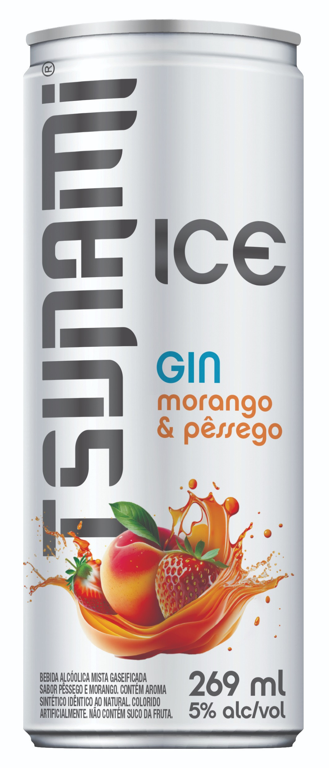 BEBIDA ALCOOLICA MISTA TSUNAMI ICE GIN MORANGO E PESSEGO 269 ML