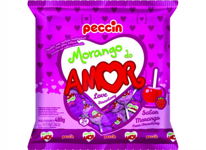 PIRULITO MORANGO DO AMOR C/ 24U