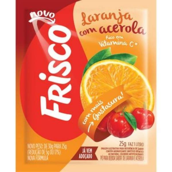 REFRESCO EM PO FRISCO 18G LARANJA ACEROLA