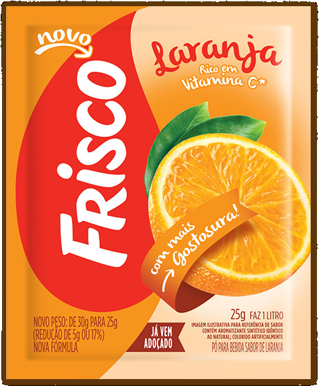 REFRESCO EM PO FRISCO 18G LARANJA