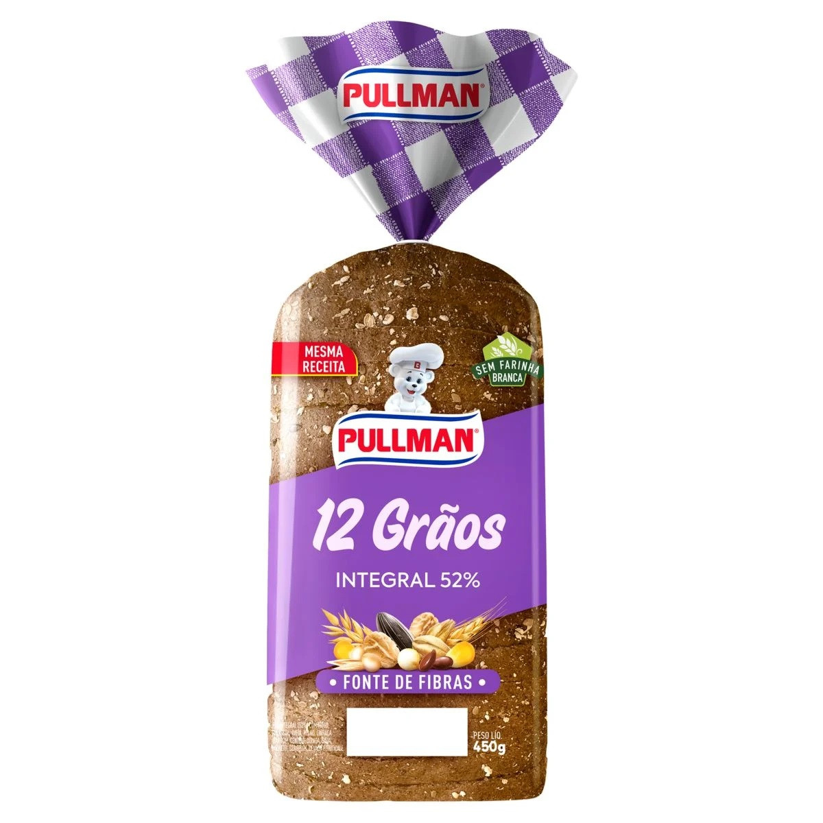 PAO PULLMAN 52% INTEGRAL 12 GRAOS 450 G