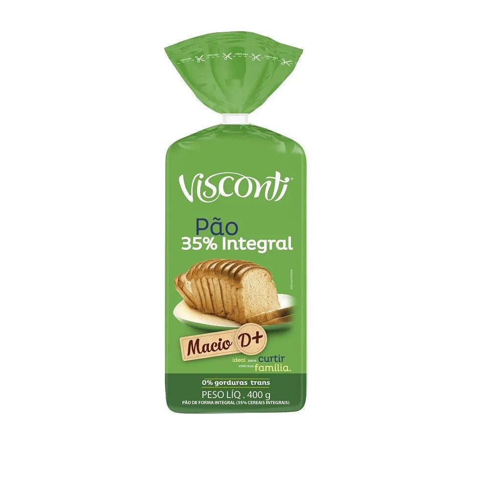 PÃO VISCONTI 35% INTEGRAL 400 G