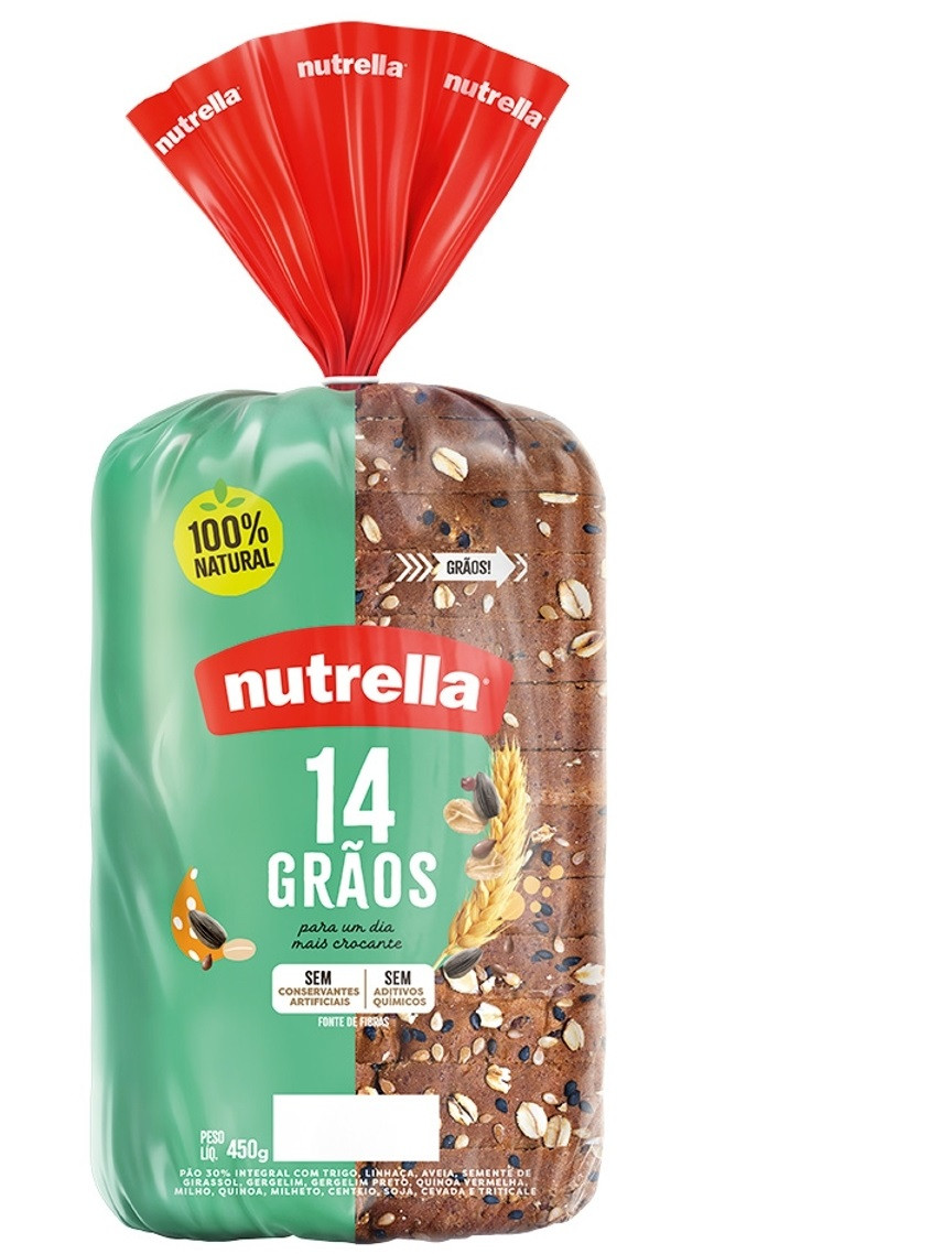 PÃO NUTRELLA 14 GRÃOS 450 G