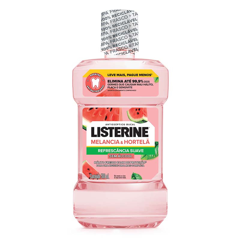 ANTISSEPTICO LISTERINE 500ML MELANCIA/HORTELA