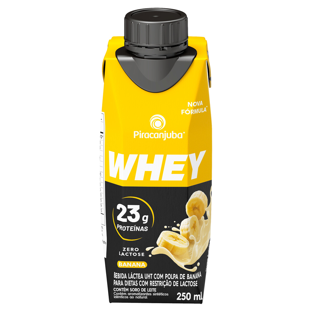 BEBIDA LÁCTEA PIRACANJUBA WHEY ZERO LACTOSE BANANA 250ML