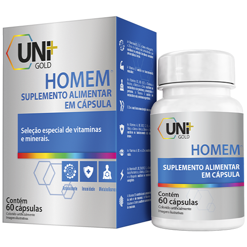 POLIVITAMINICO UNI+ GOLD HOMEM COM 60CAPSULAS