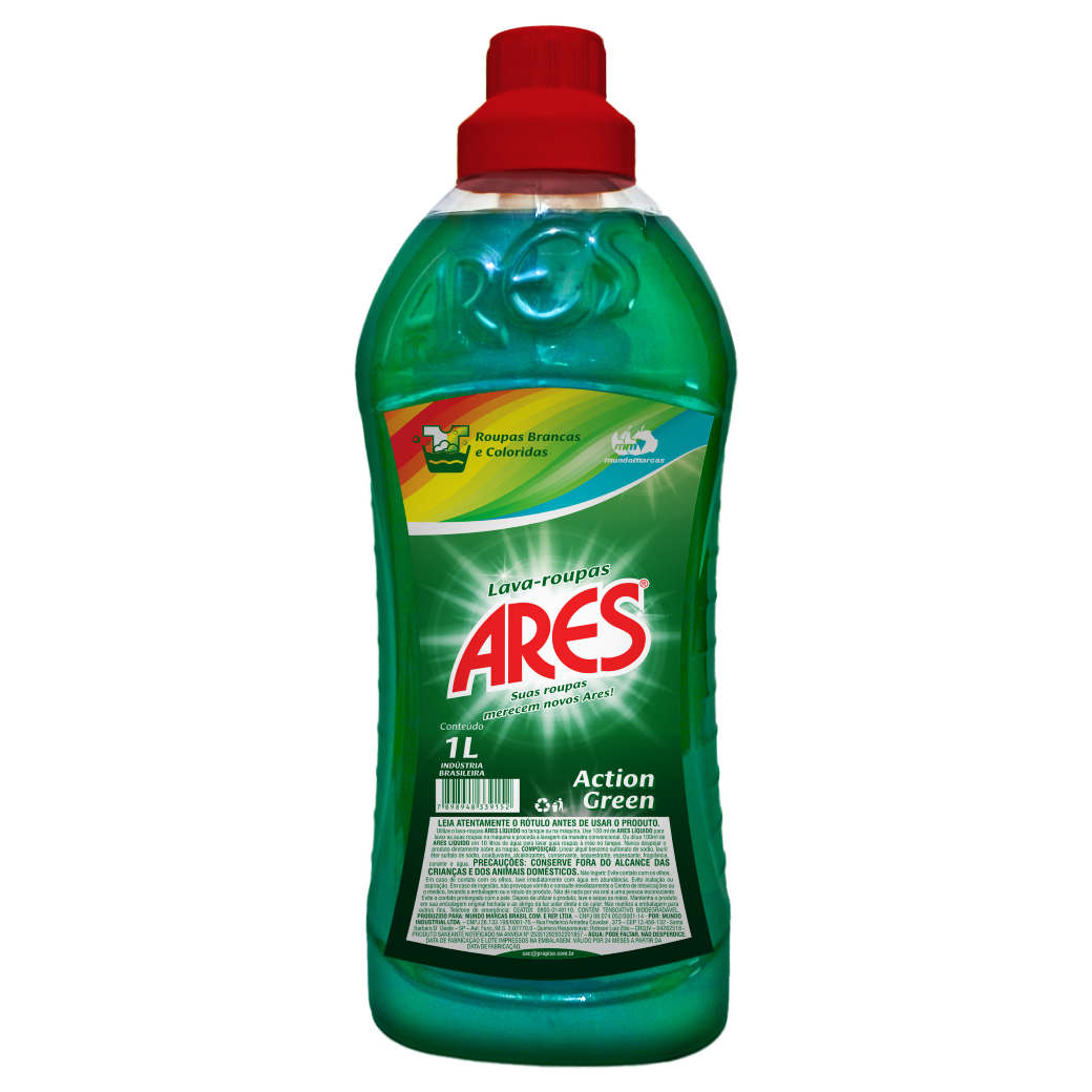 LAVA ROUPAS ARES LIQUIDO ACTION GREEN 1,0 L