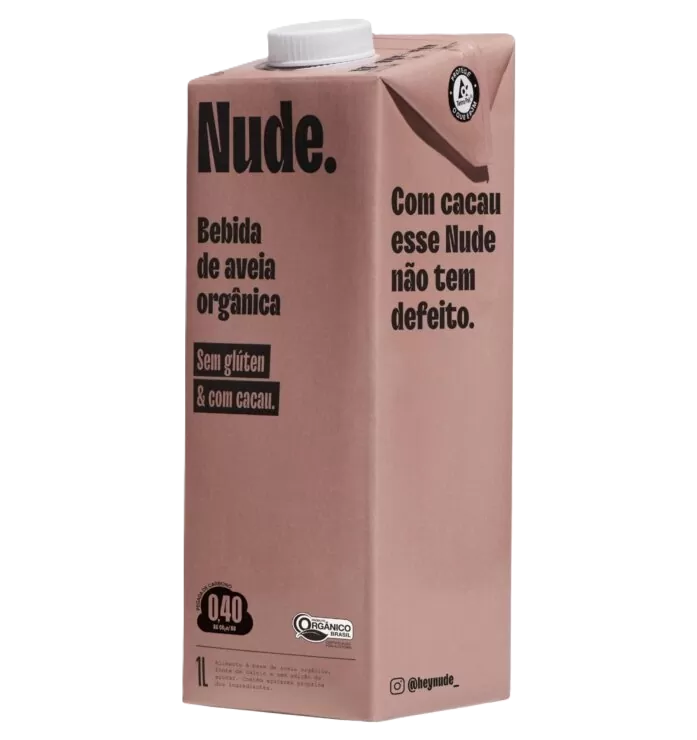 BEBIDA AVEIA ORGANICA SEM GLUTEM NUDE 1L CACAU