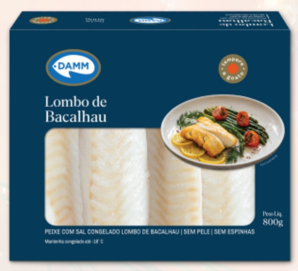 LOMBO BACALHAU CONGELADO SALGADO DAMM 800G