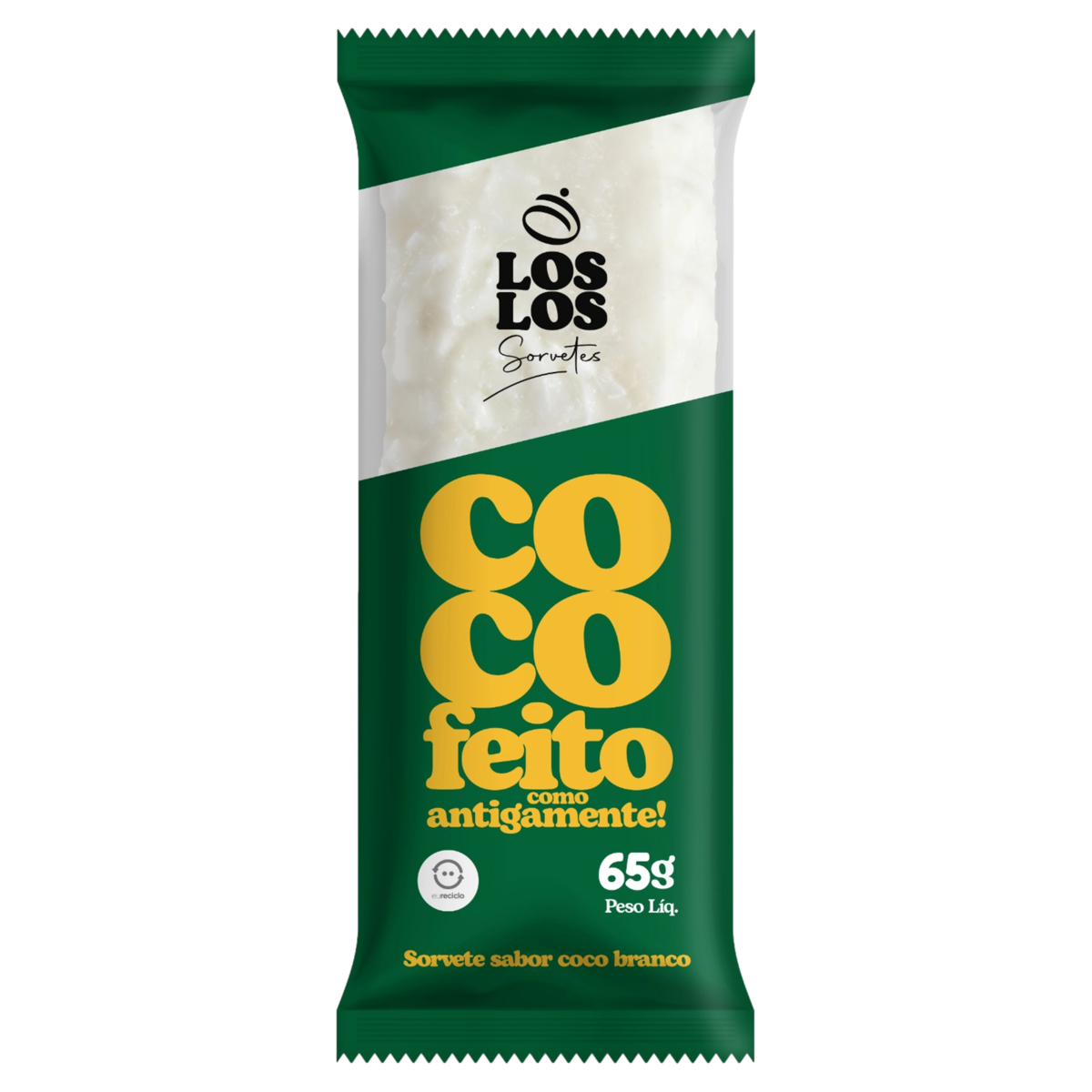 MINI PALETA COCO BRANCO 65G LOS LOS
