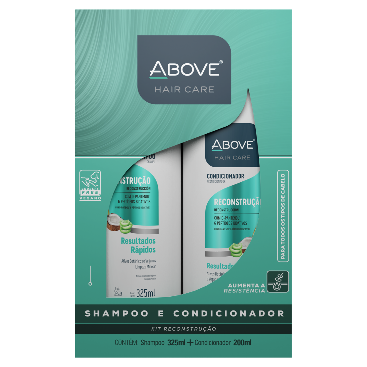 KIT ABOVE SHAMPOO 325 ML+CONDICIONADOR 200ML RECONSTRUÇÃO