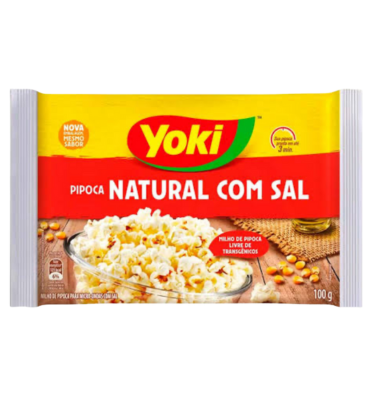 PIPOCA DE MICROONDAS YOKI NATURAL COM SAL 100 G