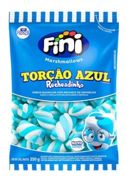 MARSHMALLOW FINI RECHEADINHO AZUL 250 GRAMAS