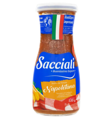 MOLHO DE TOMATE SACCIALI NAPOLETANA VIDRO 530G