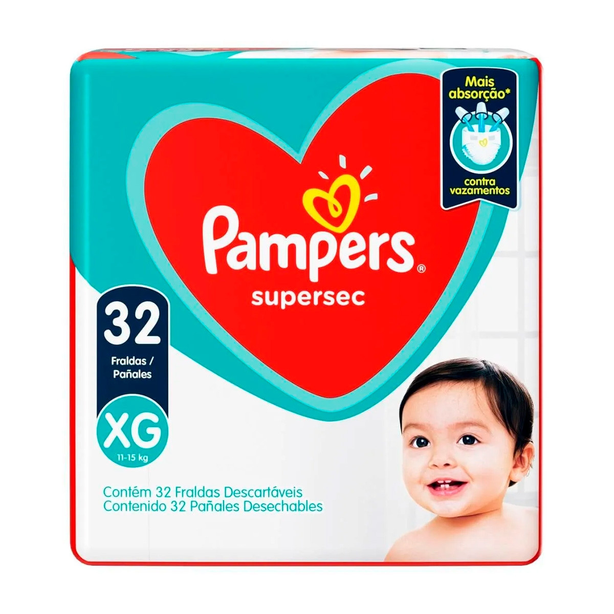 FRALDA PAMPERS SUPERSEC MEGA XG C/32