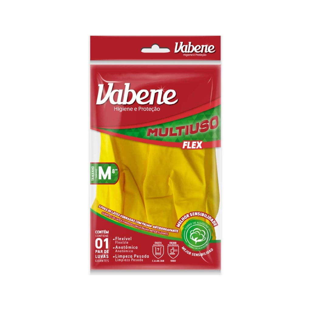 LUVAS MULTIUSO LATEX VABENE M AMARELA