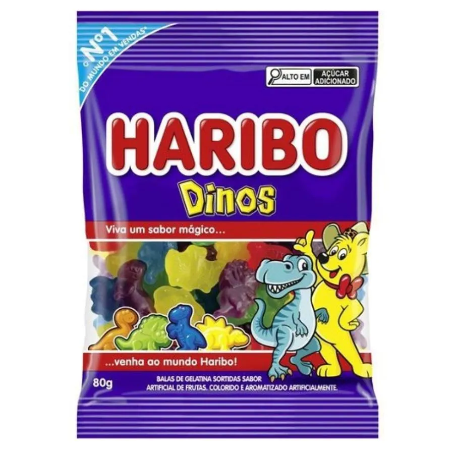 BALA DE GELATINA HARIBO DINOS 80G
