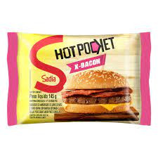 SANDUÍCHE CONGELADO X-BURGUER BACON SADIA HOT POCKET PACOTE 145G